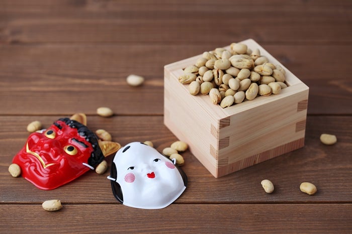 Adobe豆まき 節分の豆 鬼のお面 