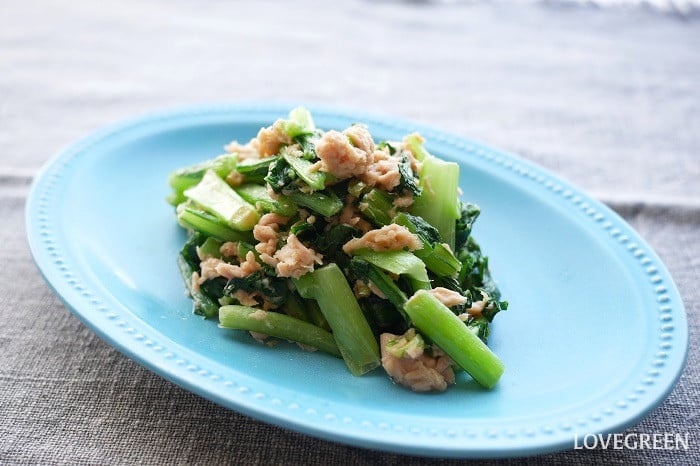 かぶの葉とツナのオイル蒸し