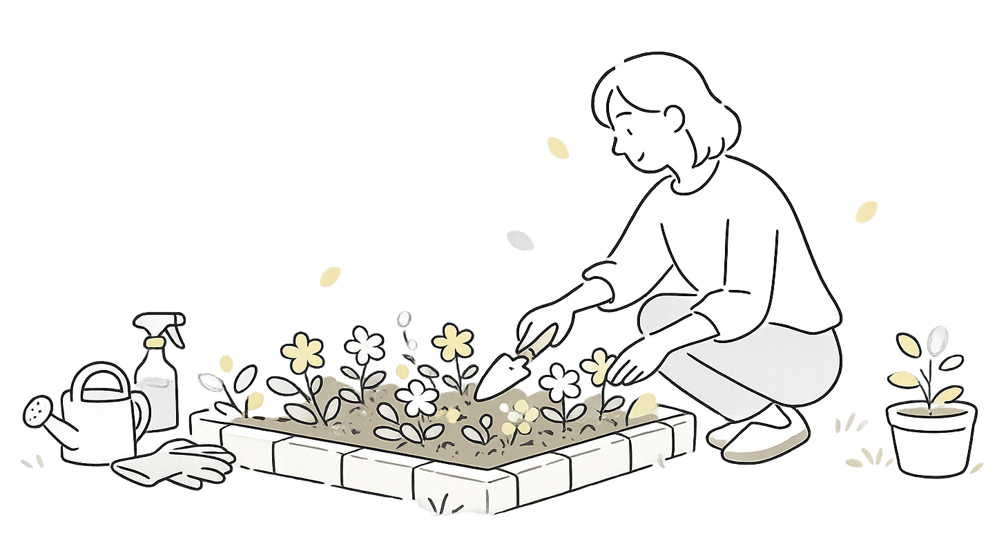はじめての庭リノベ③｜花壇のリノベ。管理しやすい広さに整える